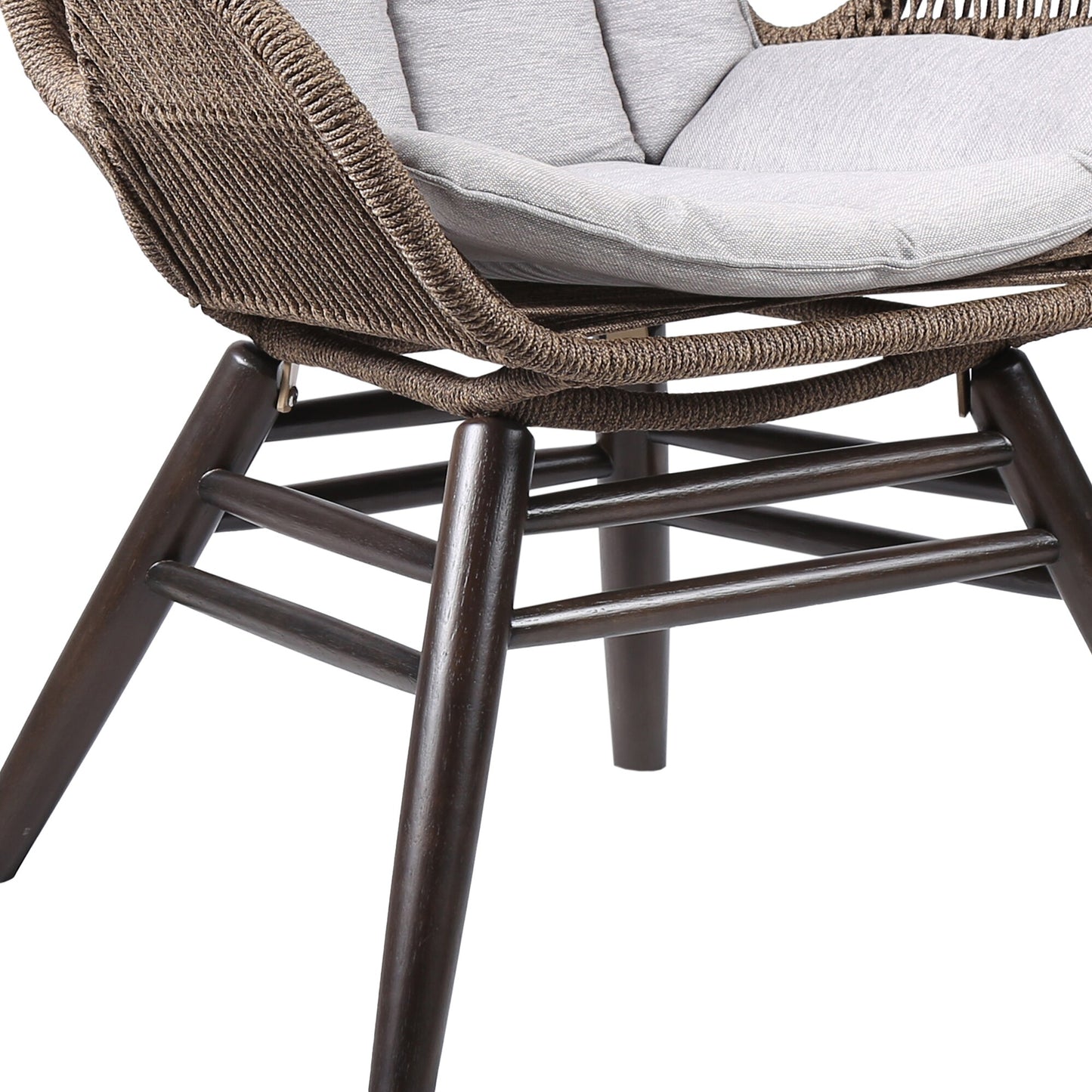 King Indoor Outdoor Lounge Chair in Dark Eucalyptus Wood with Truffle