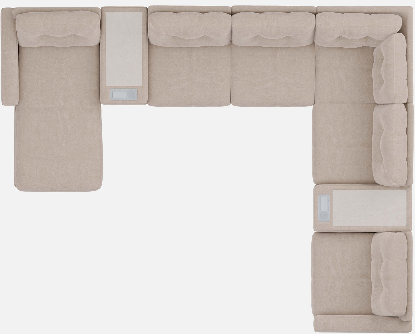 Modular One Left-Facing 8-Piece Sectional Chaise with E-Console