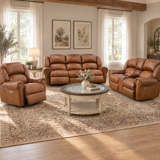 Falynn Leather Power Rocker Recliner - alternate view