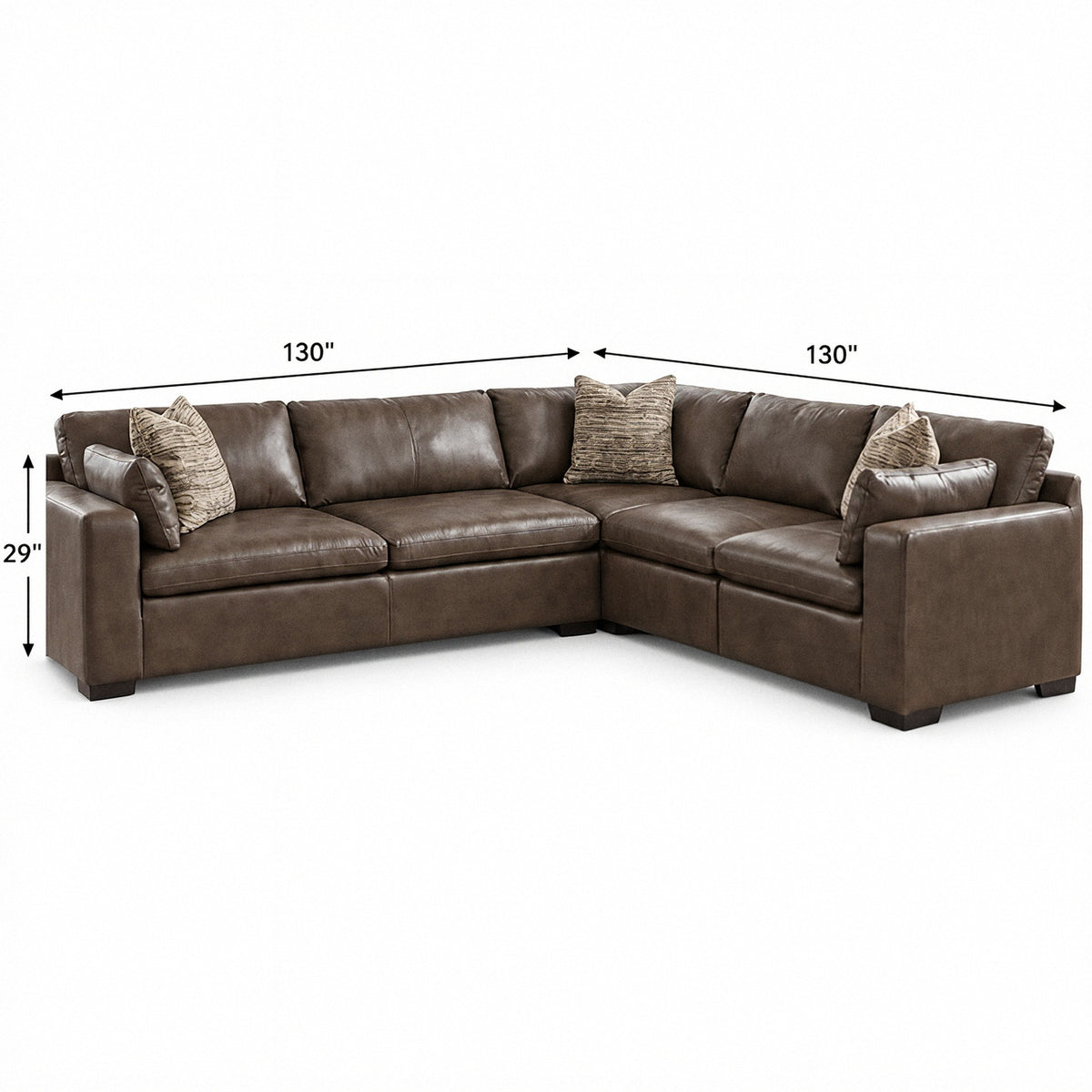 Amalfi 5-Piece Leather Modular Sectional