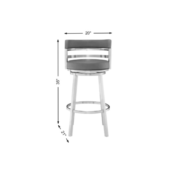 Madrid 26" Swivel Counter Height Barstool
