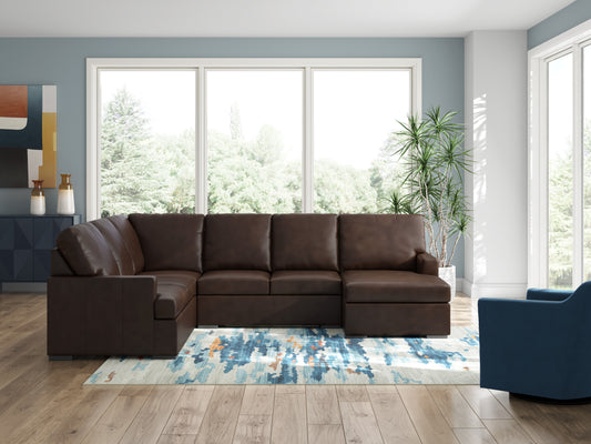 Ashley Modern Day 3-Piece Leather Sectional with Chaise - alternate view