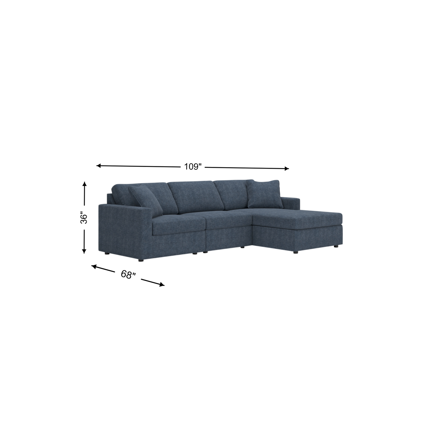 Ashley Modmax 3-Piece Next-Gen Nuvella™ Performance Fabric Modular Sofa Chaise