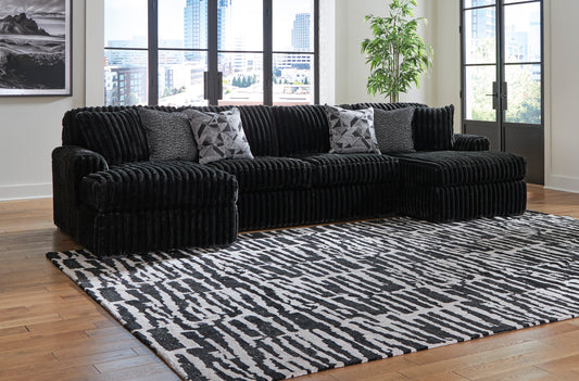 Ashley Midnight-Madness 3-Piece Sectional with Double Chaise - alternate view