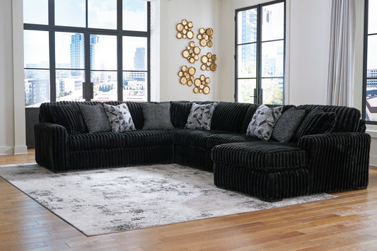 Ashley Midnight-Madness 4-Piece Sectional with Chaise - alternate view