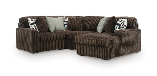 Ashley Midnight-Madness 4-Piece Sectional with Chaise Chocolate Right-Facing - alternate view