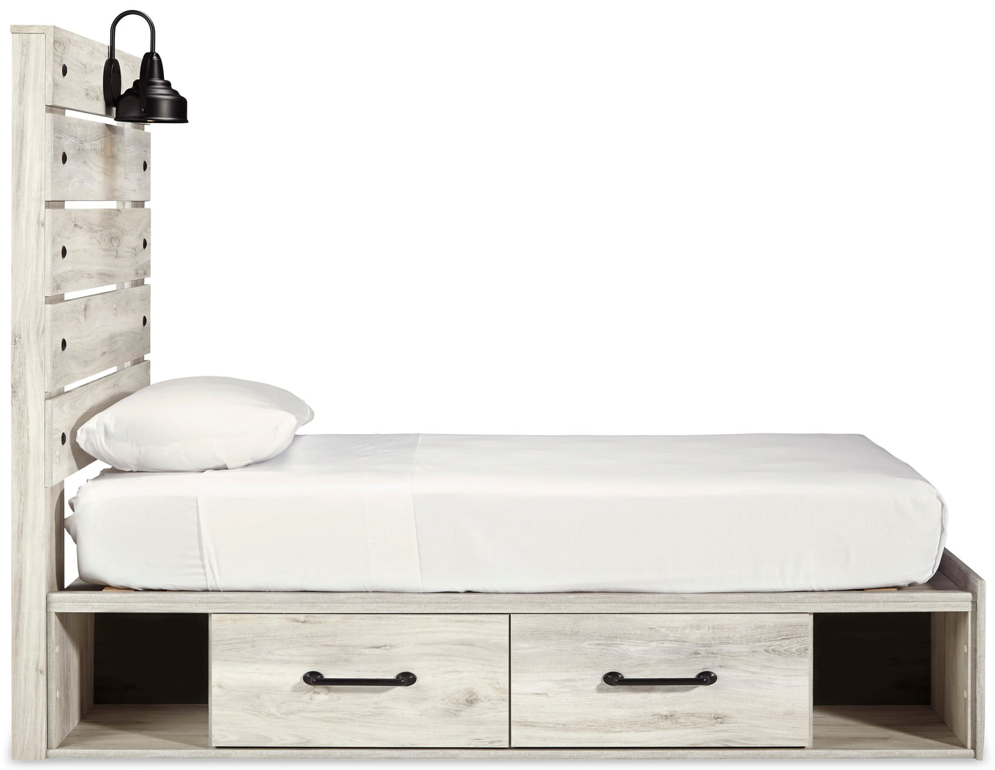 Cambeck Twin Panel Bed with 4 Storage Drawers and 4 Cubbies