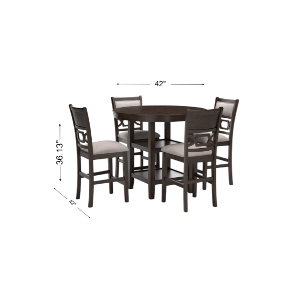Langwest Counter Height Dining Table and 4 Barstools (Set of 5)