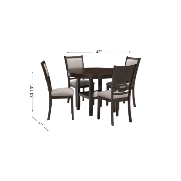 Langwest Dining Table and 4 Chairs (Set of 5)
