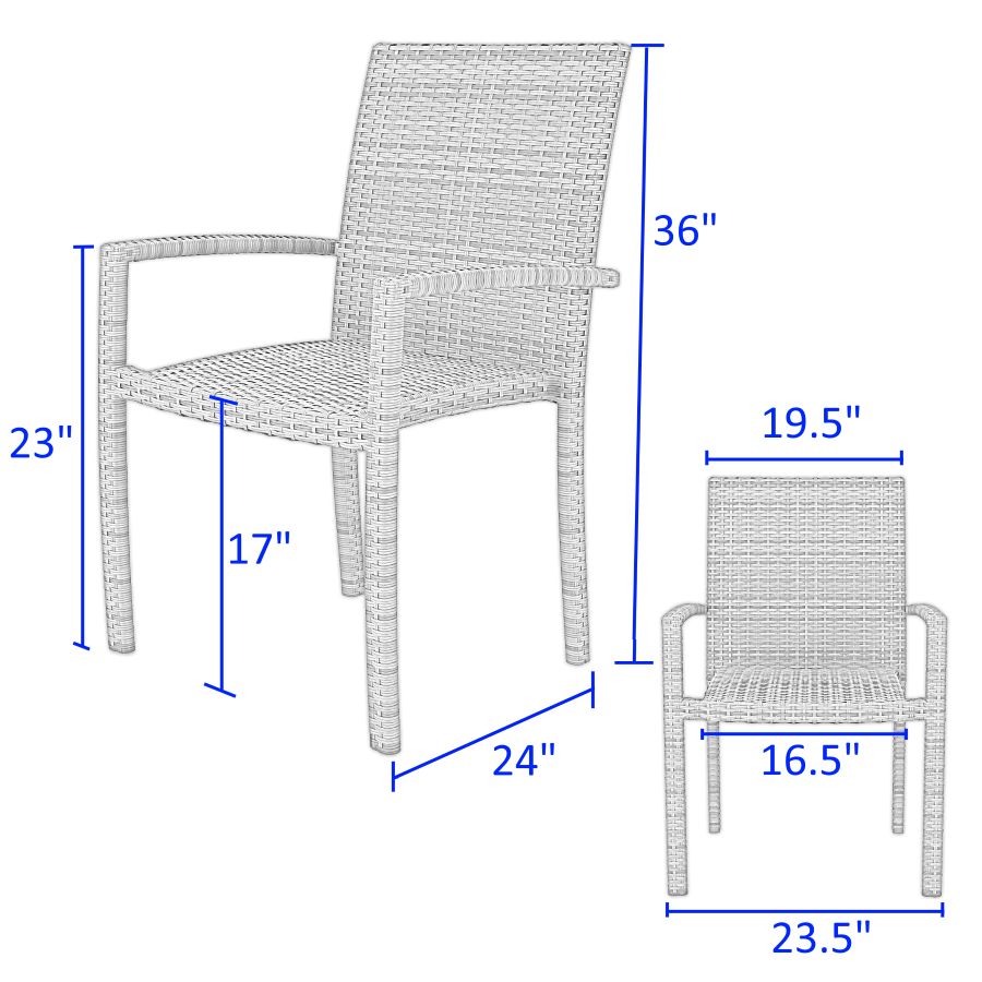 Chalfonte Outdoor Stacking Dining Patio Arm Chair