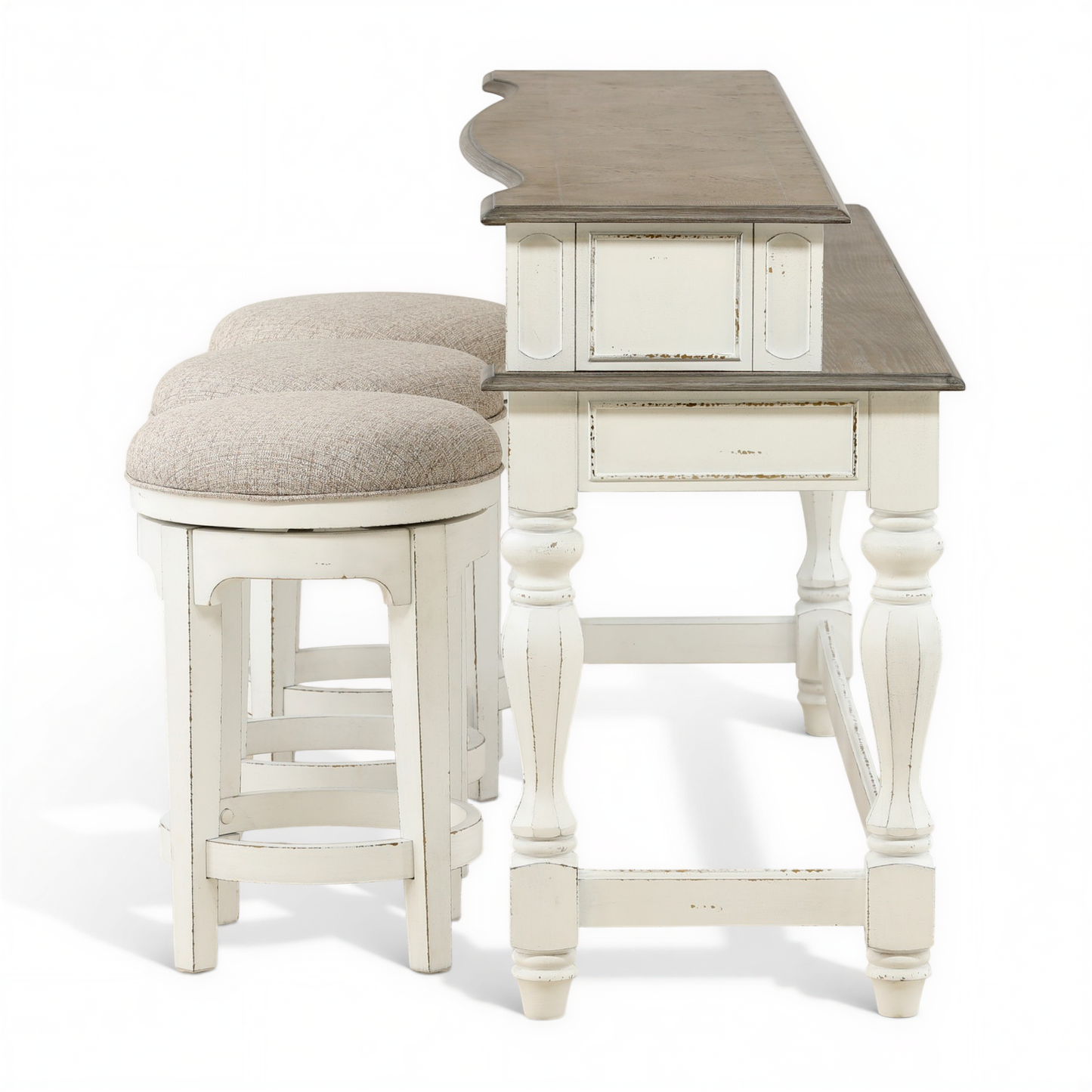Della Console Bar Height Table and 3 Stools