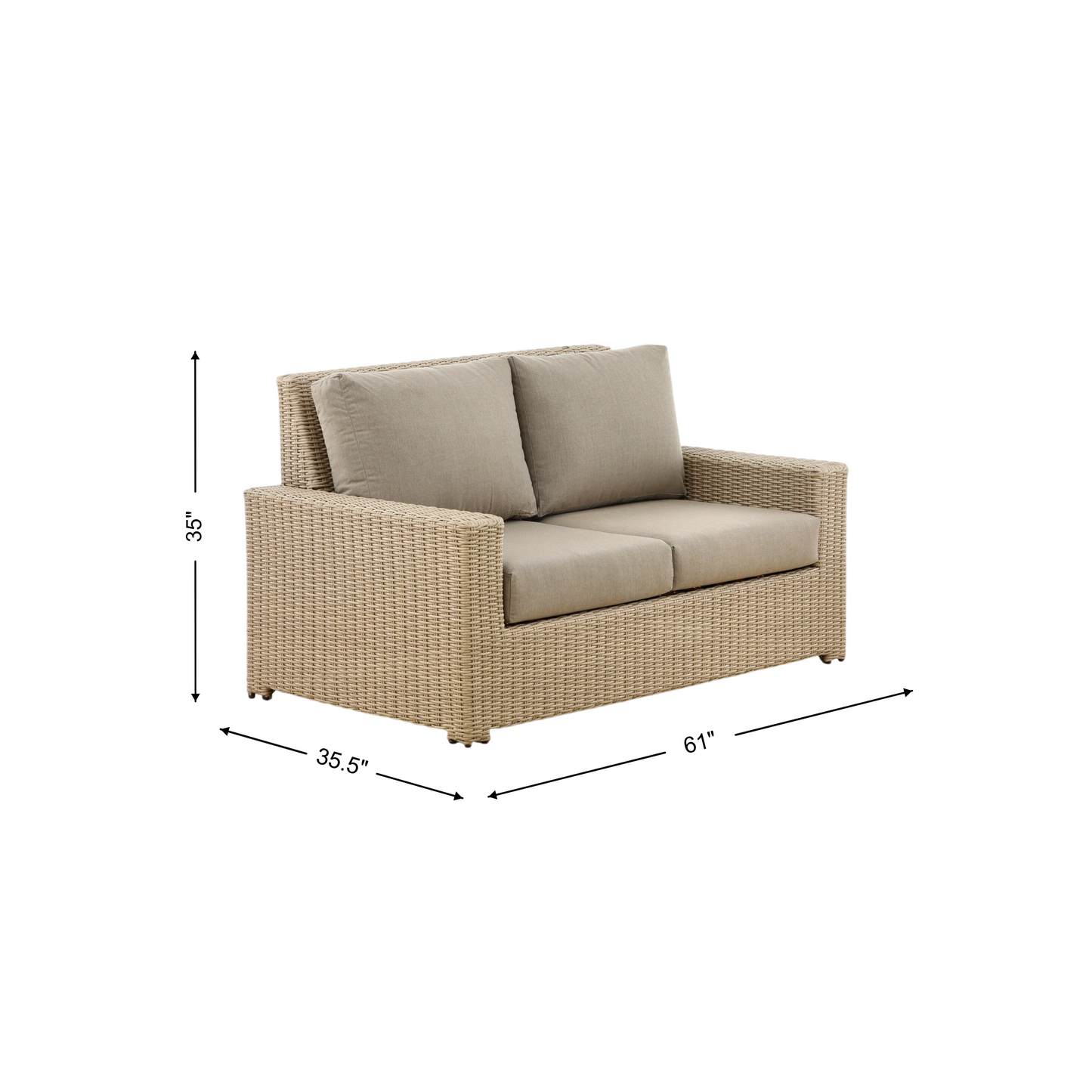 Sydney Outdoor Patio Loveseat w/Cushions