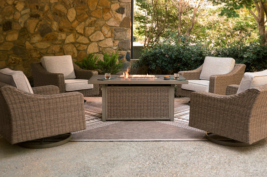 Revare Beach Rectangular Fire Pit Table - alternate view