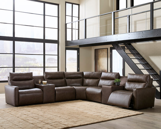 ModZ 7-Piece Power Reclining Sectional with Audio Consoles - alternate view