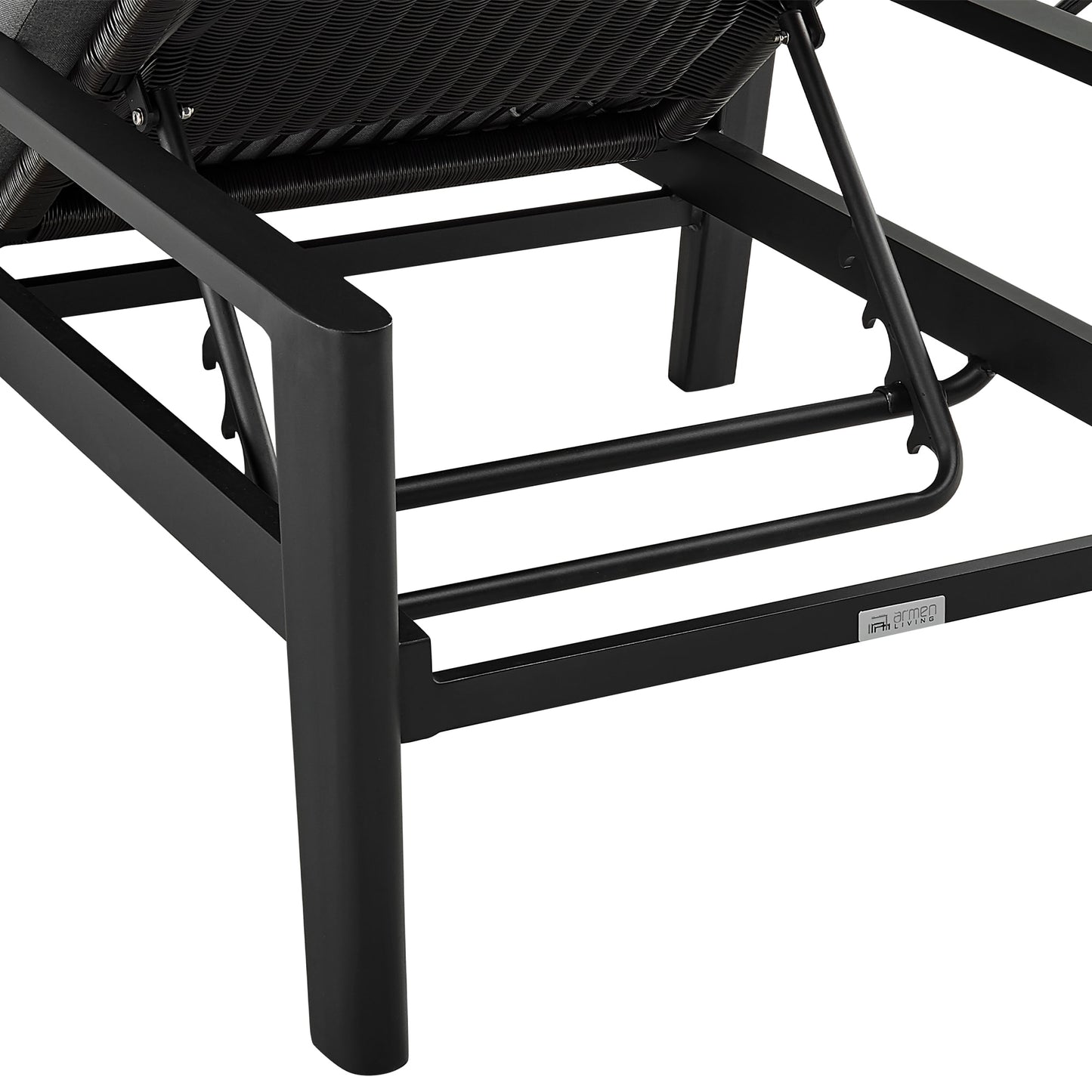 Grand Outdoor Patio Adjustable Chaise Lounge Chair in Aluminum with Gr