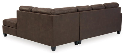 Navi 2-Piece Chestnut Sleeper Sectional with Chaise