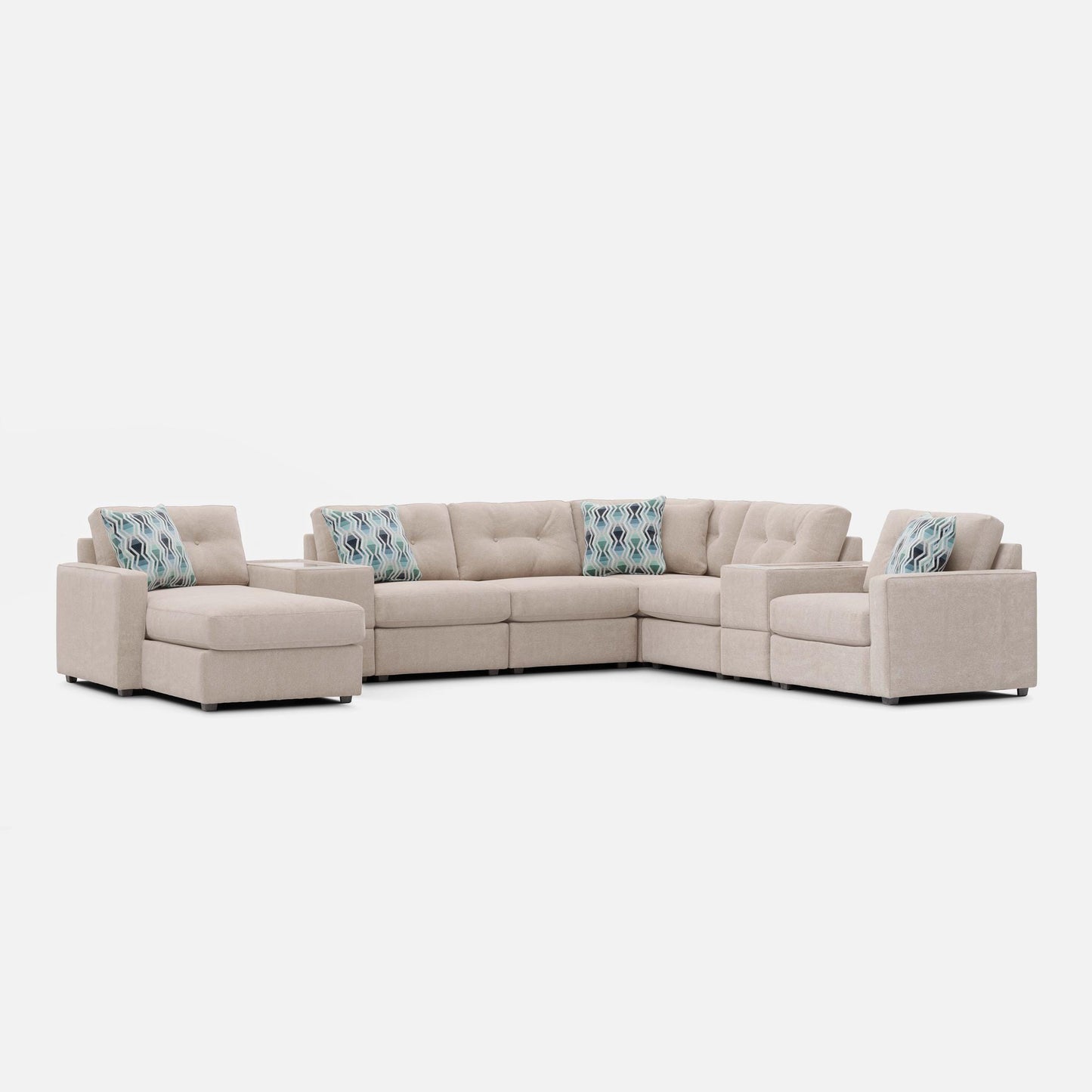 Modular Left Facing One 8-Piece Sectional - Stone