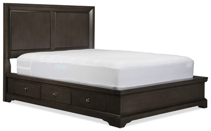 Georgetown Queen Bed w/ 2 Storage Units - Grey