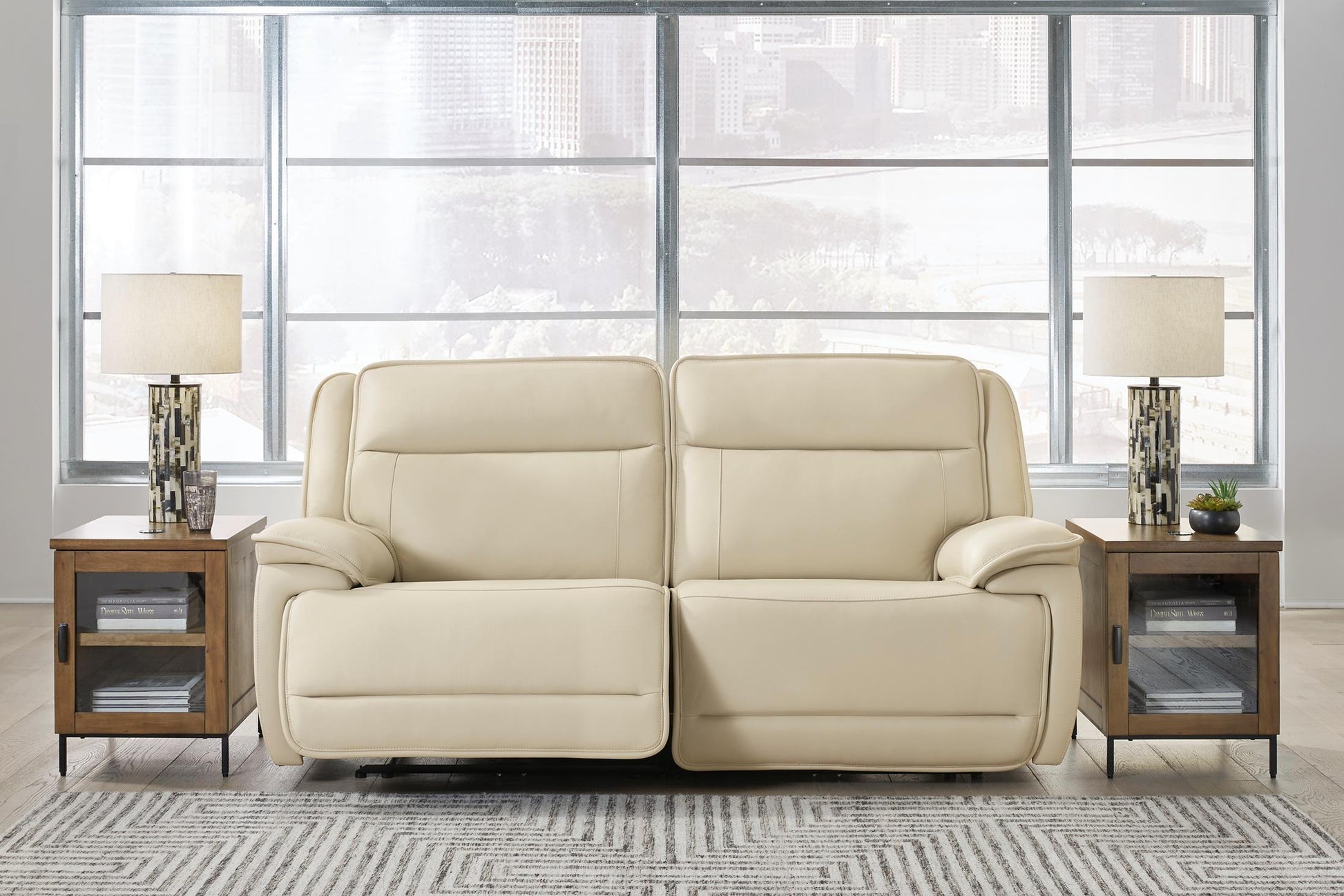 Double Deal 2-Piece Leather Power Reclining Loveseat