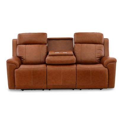 Adrian Leather Power Sofa with Drop Down Table