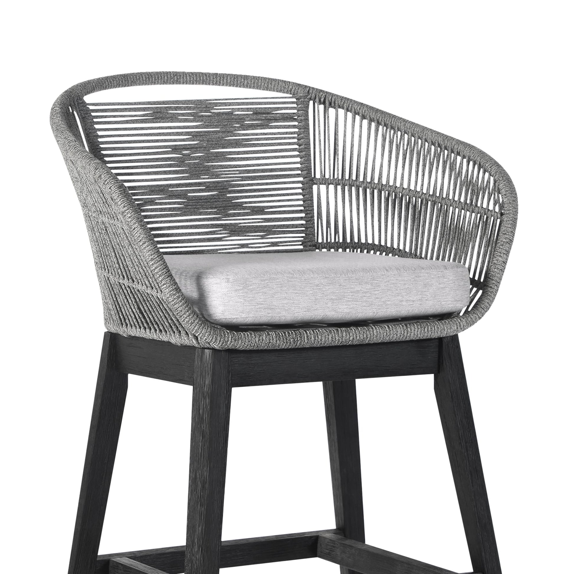 Tutti Frutti Indoor Outdoor Bar Height Bar Stool in Black Brushed Wood