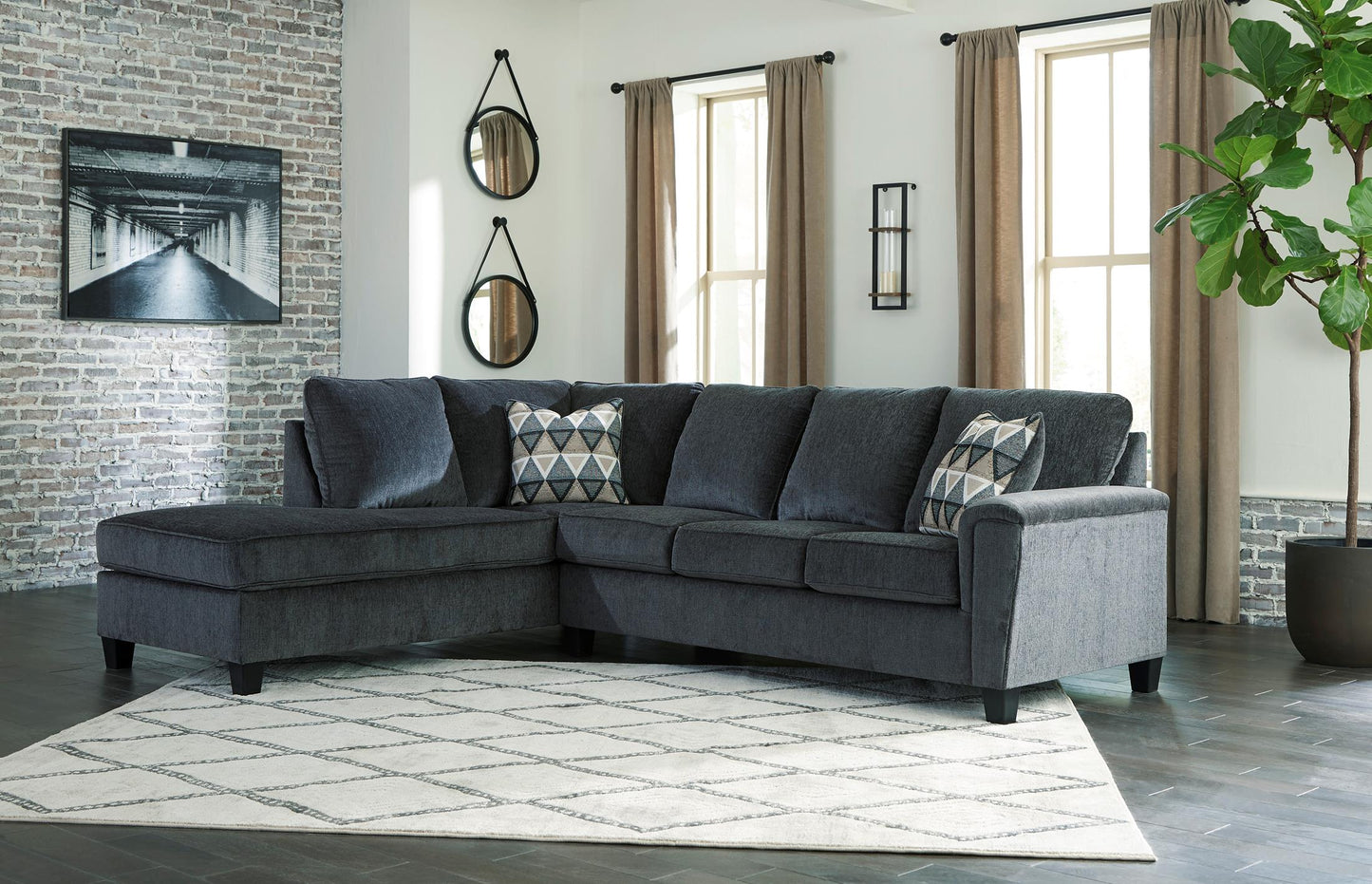 Abinger 2-Piece Smoke Sectional with Chaise