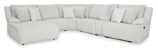 Top Tier Left Facing 6-Piece Reclining Sectional with Chaise