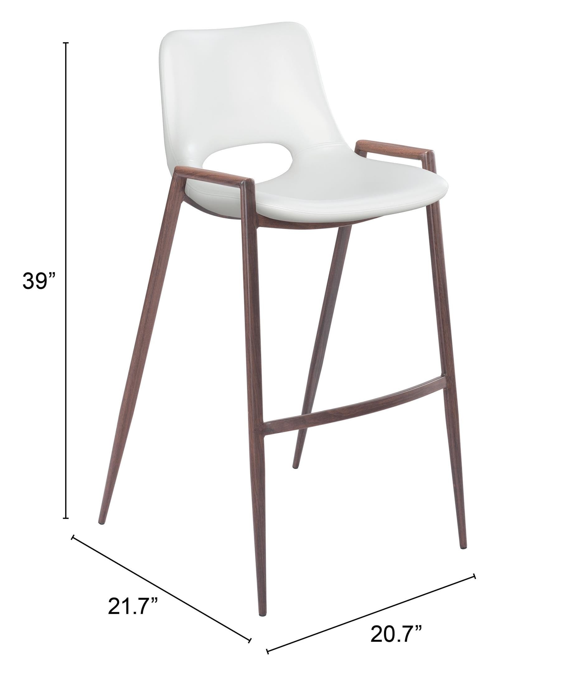 Desi Barstool (Set of 2) White & Walnut