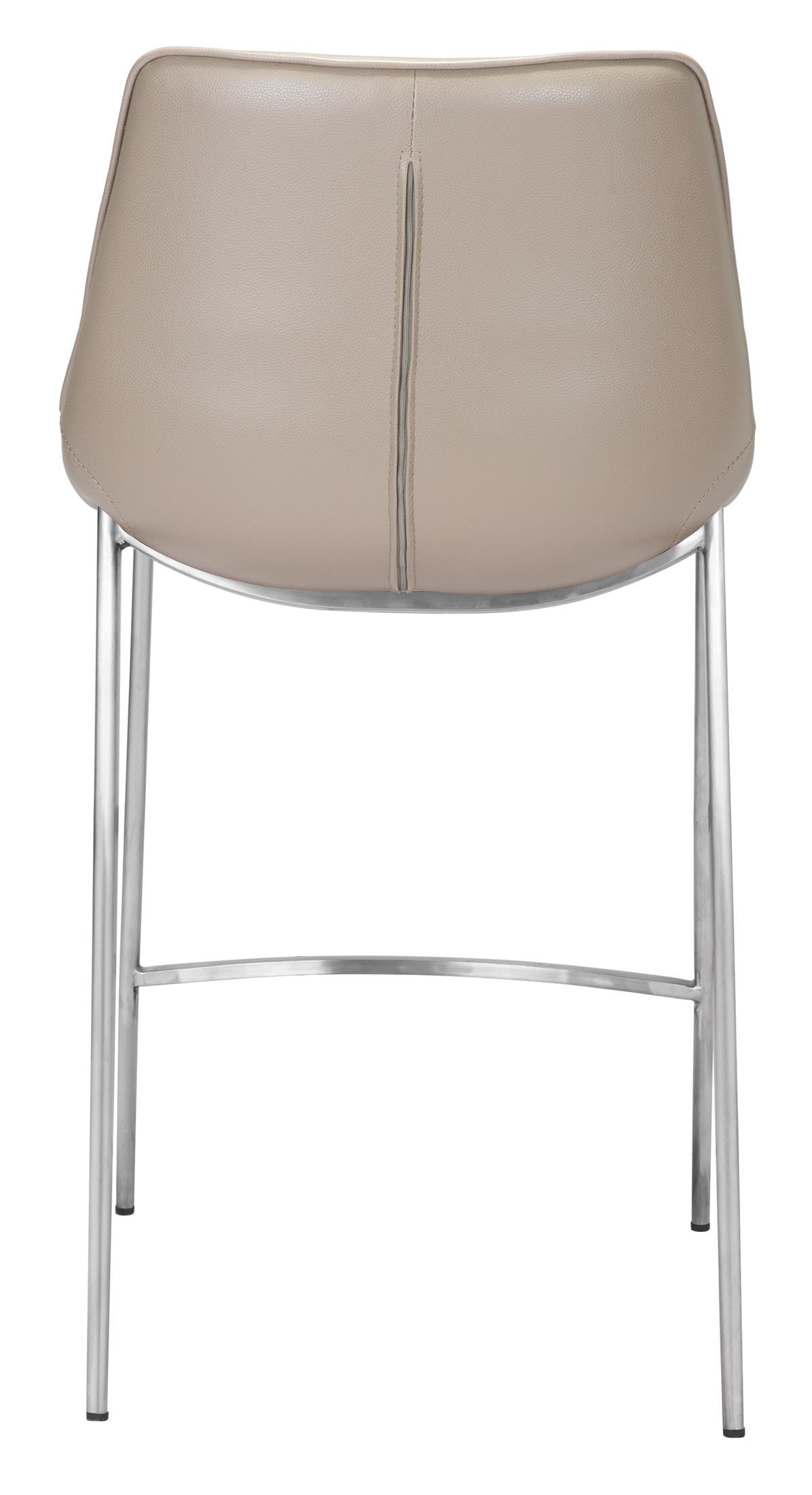 Magnus Counter Stool (Set of 2) Brown & Silver