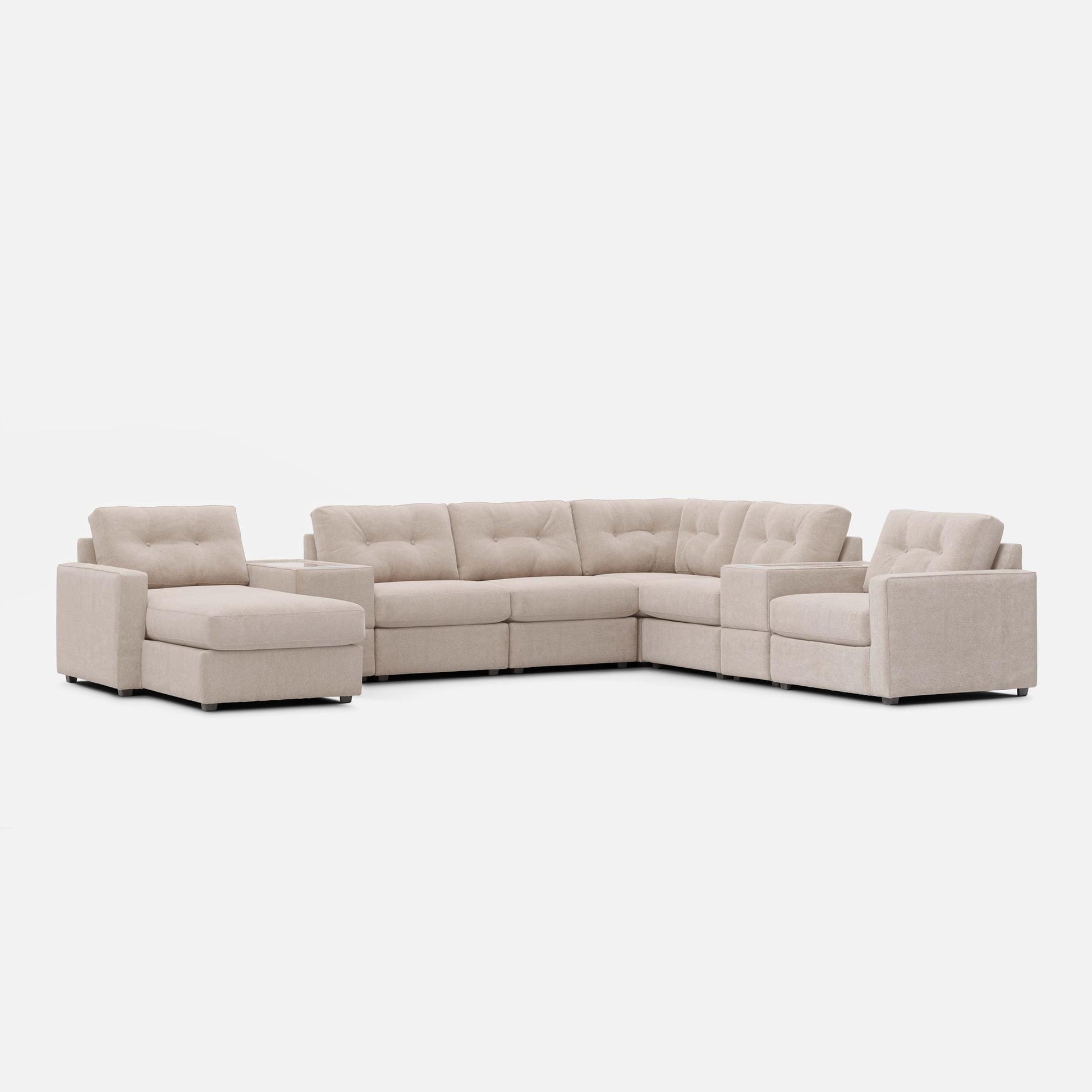 Modular Left Facing One 8-Piece Sectional - Stone