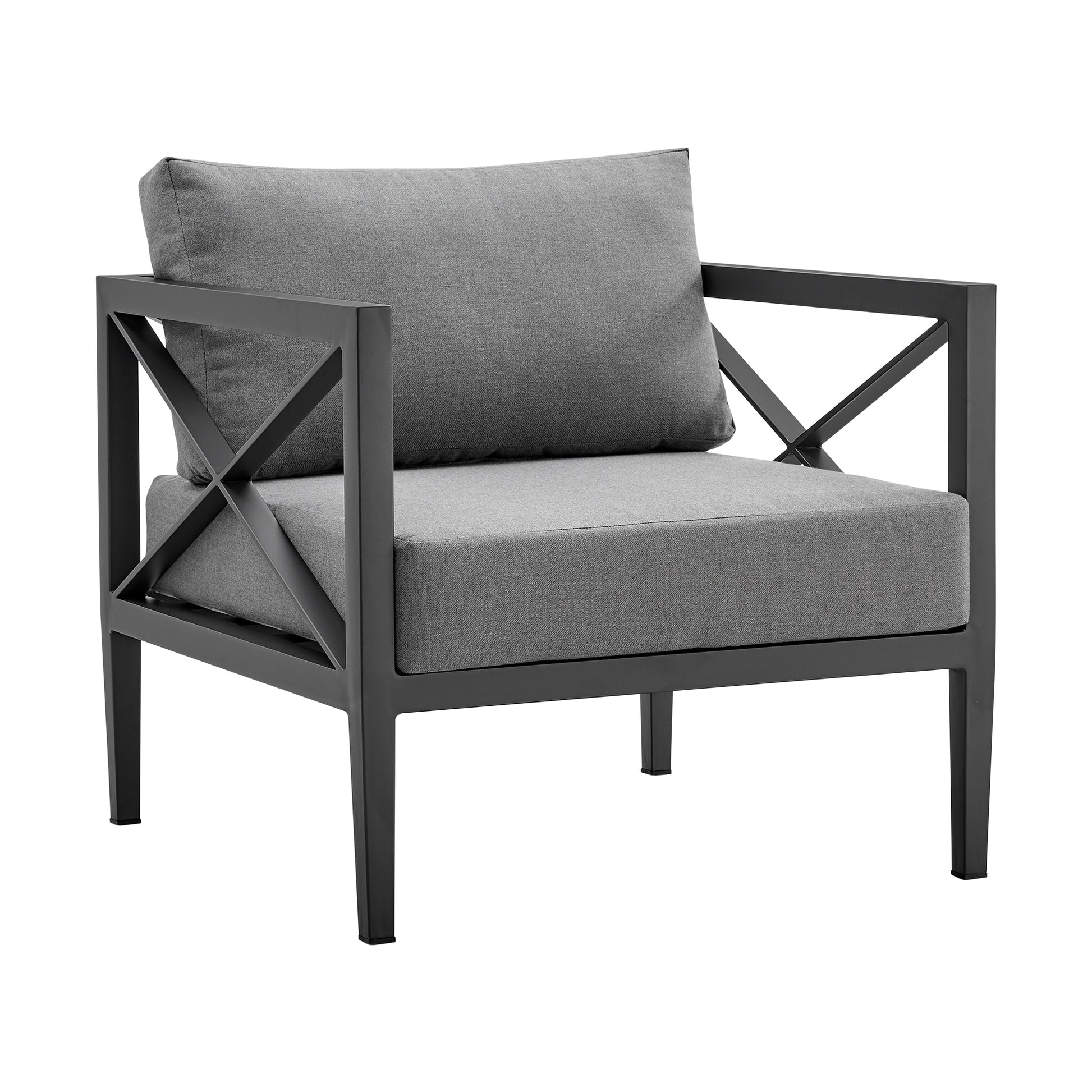 Sonoma Outdoor 4 piece Set in Dark Gray Finish and Dark Gray Cushions