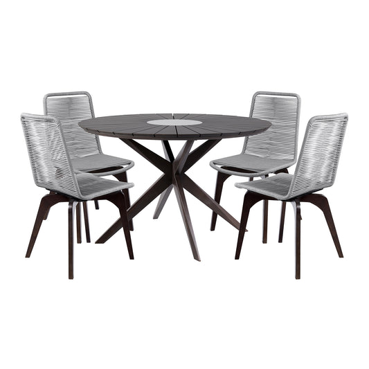 Sachi and Island 5-Piece Outdoor Dining Set