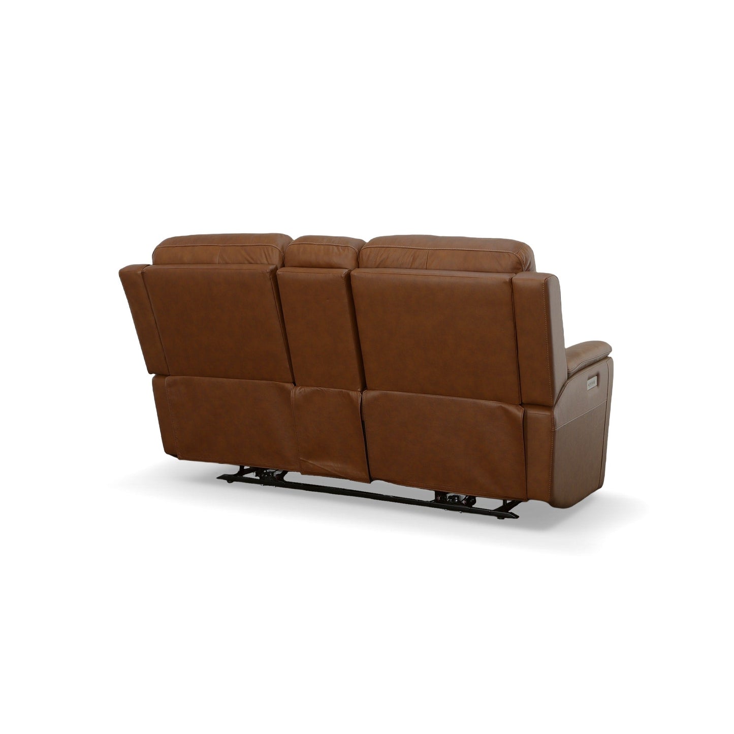 Carmen Leather Power Reclining Loveseat with Console