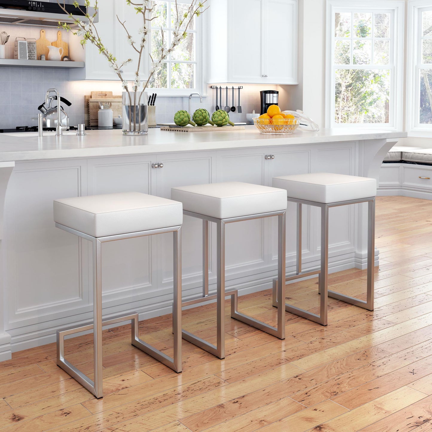 Darwen Counter Stool (Set of 2) White