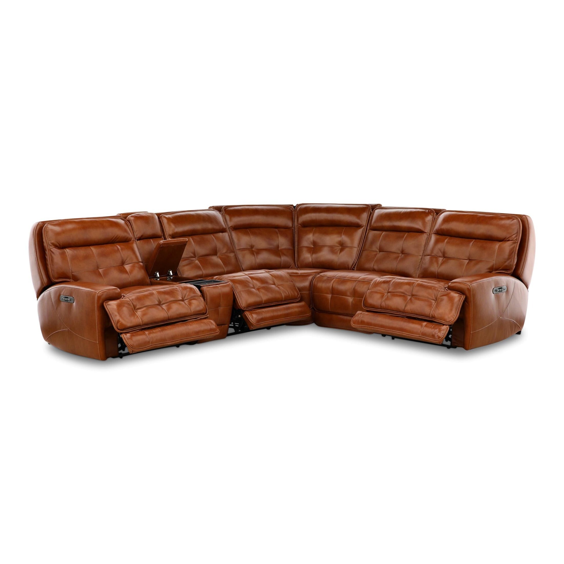 Fresco 6-Piece Leather Power Reclining Sectional