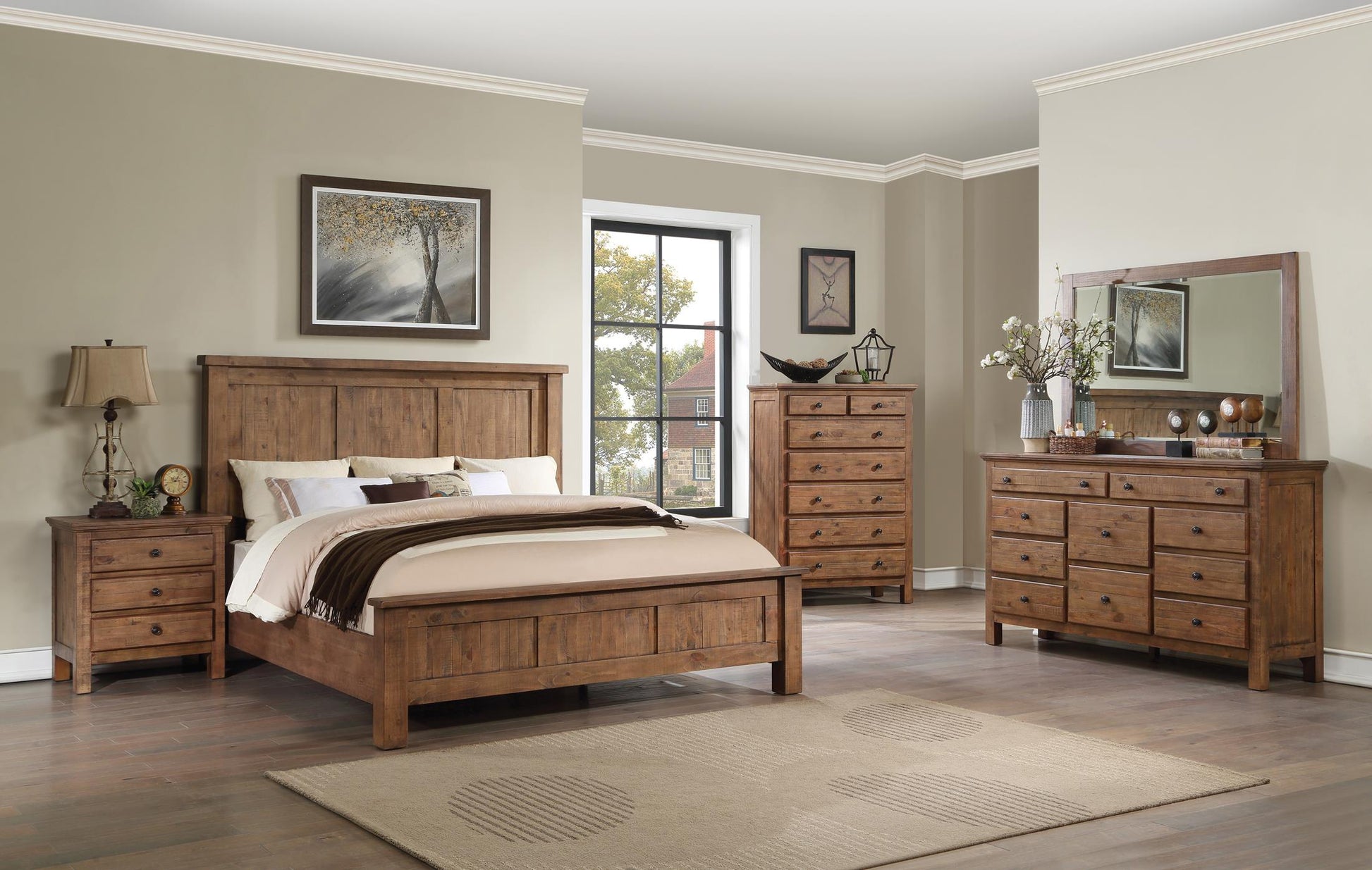 Valier 5-Piece Queen Panel Bedroom Set