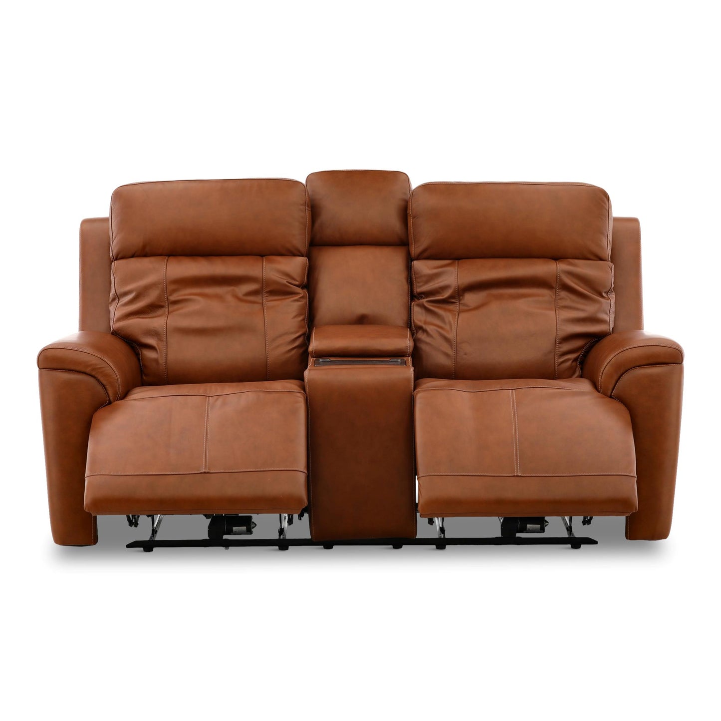 Adrian Leather Power Reclining Console Loveseat