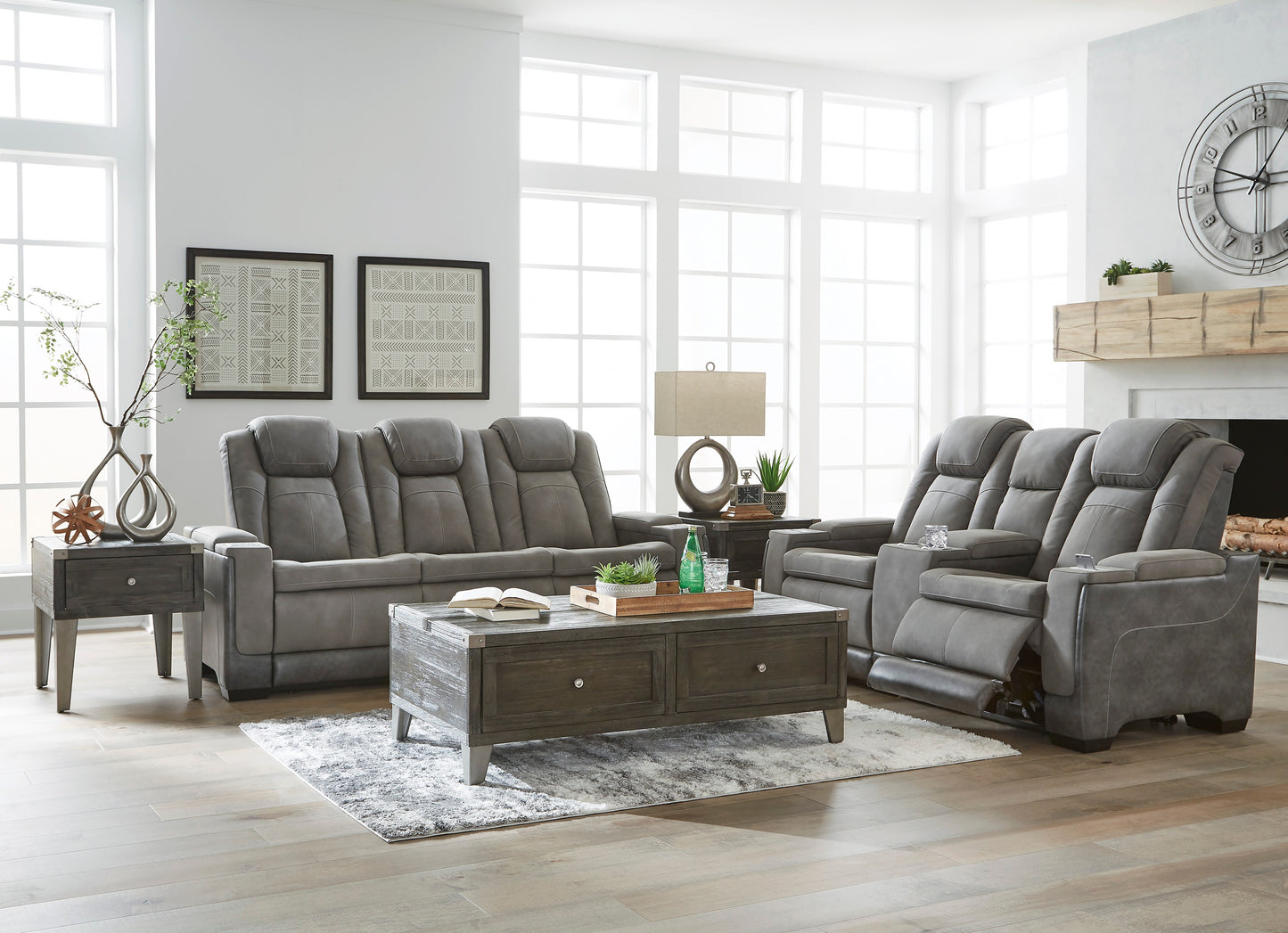 Ashley Next-Gen DuraPella Performance Fabric Dual Power Reclining Sofa