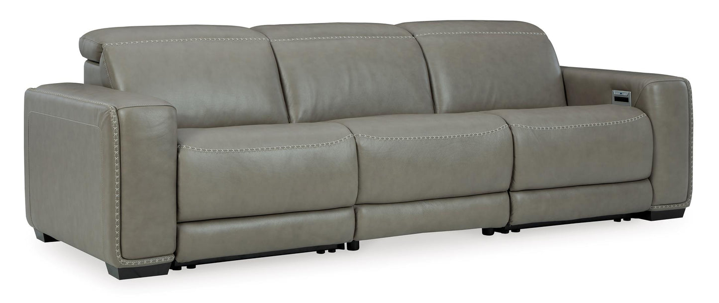 Correze 3-Piece Dual Power Leather Reclining Modular Sofa