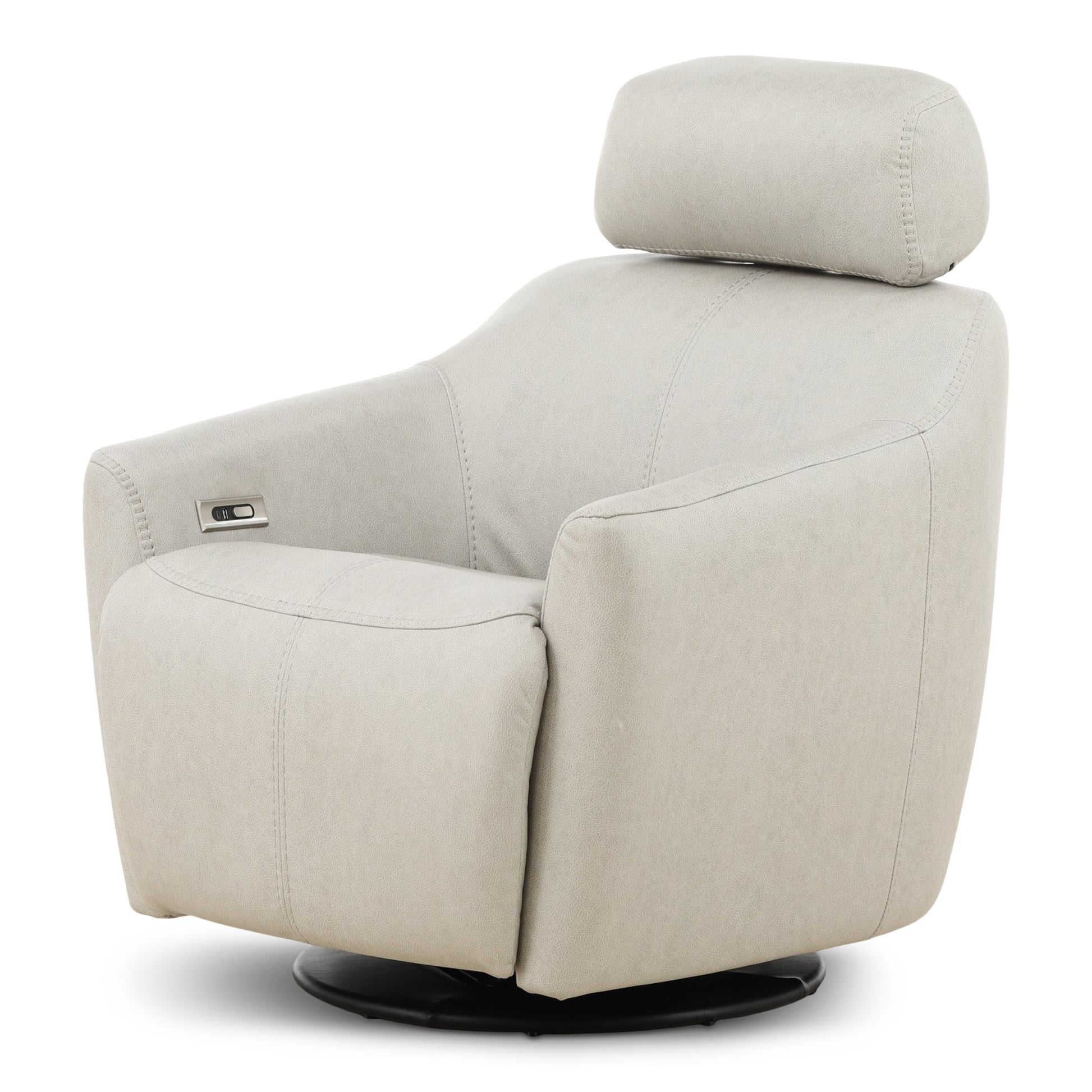 Walden Leather Power Swivel Recliner