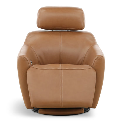Walden Leather Power Swivel Recliner