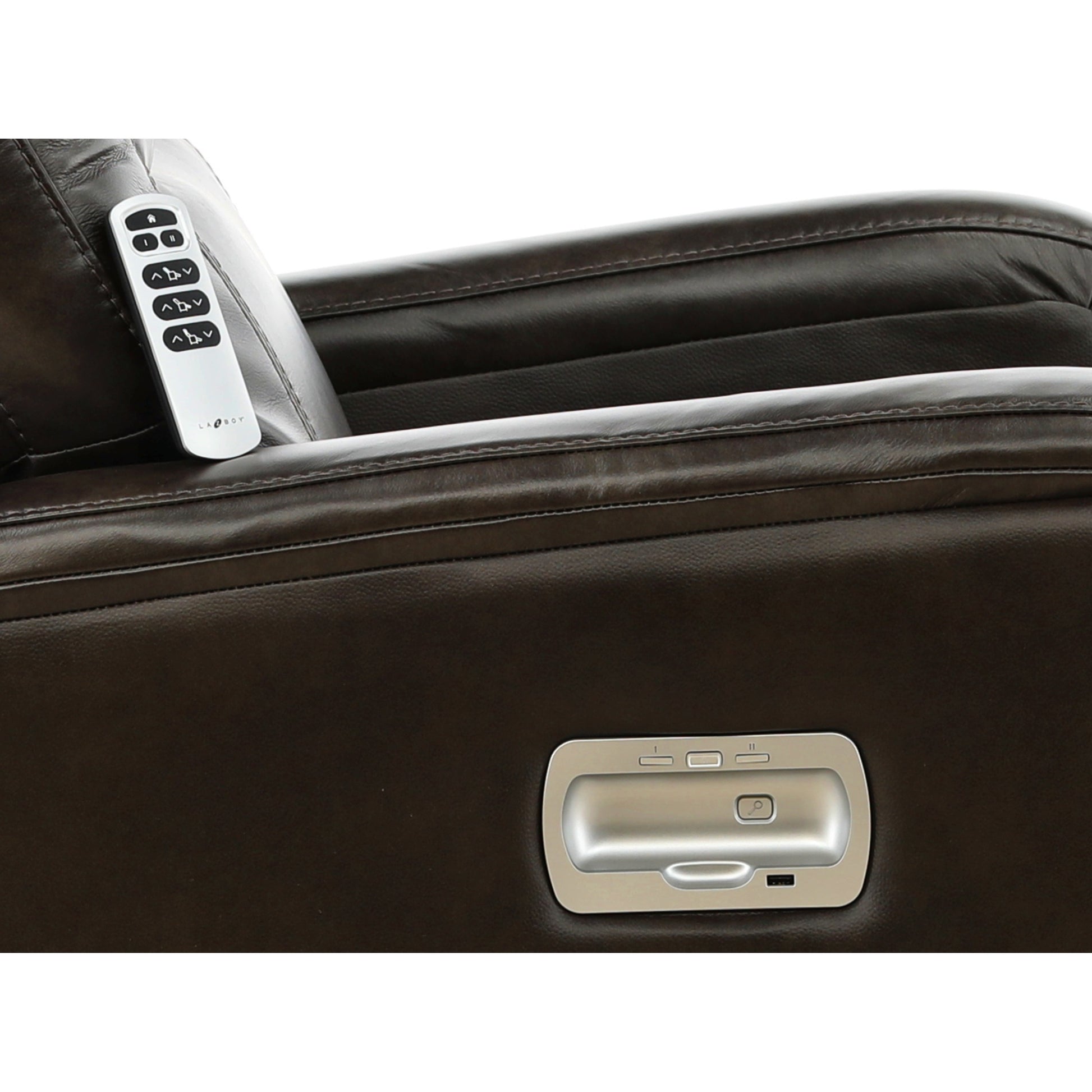 La-Z-Boy Baron Leather Power Rocker Recliner with Power Headrest