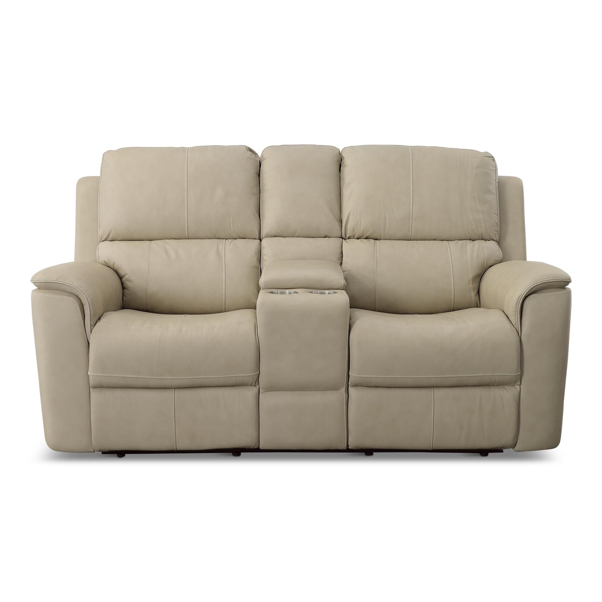 Carmen Leather Power Reclining Loveseat with Console