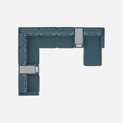 Modular One Right Facing 8-Piece Sectional with E-Console - Teal