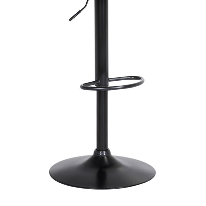 Lydia Adjustable Black Wood Bar Stool