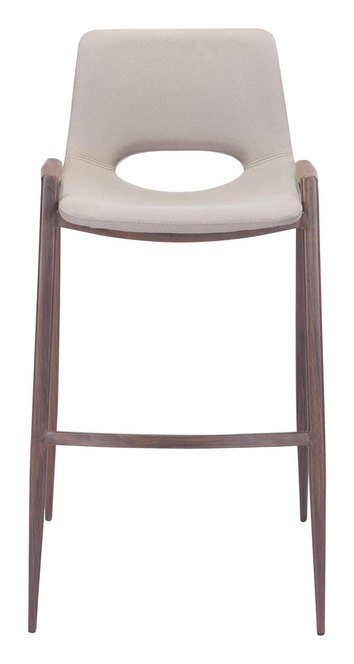 Desi Barstool (Set of 2) Beige & Walnut