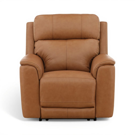 Samarah Leather Power Recliner Butternut