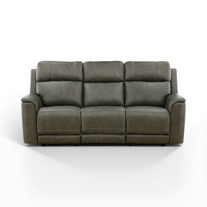 Samarah Power Reclining Leather Sofa Anthracite