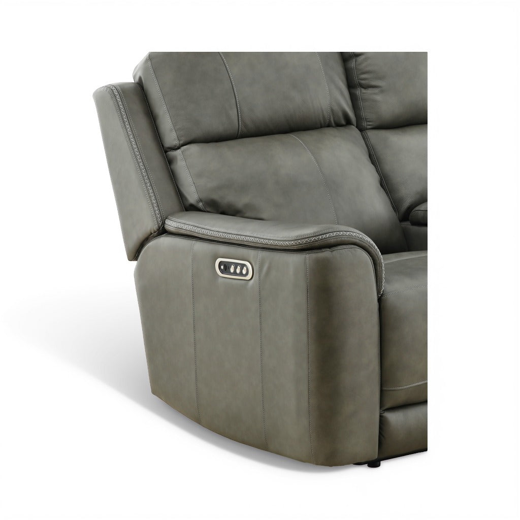 Samarah Power Leather Reclining Console Loveseat