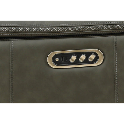 Samarah Power Leather Reclining Console Loveseat